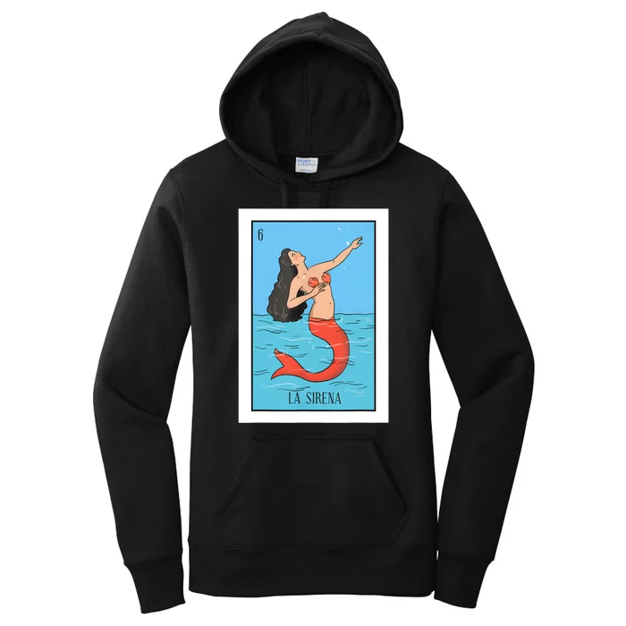 La Mermaid Lottery Gift The Mermaid Card Mexican Lottery Women's Pullover Hoodie