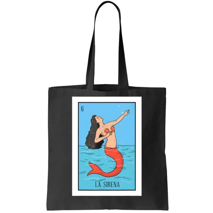 La Mermaid Lottery Gift The Mermaid Card Mexican Lottery Tote Bag