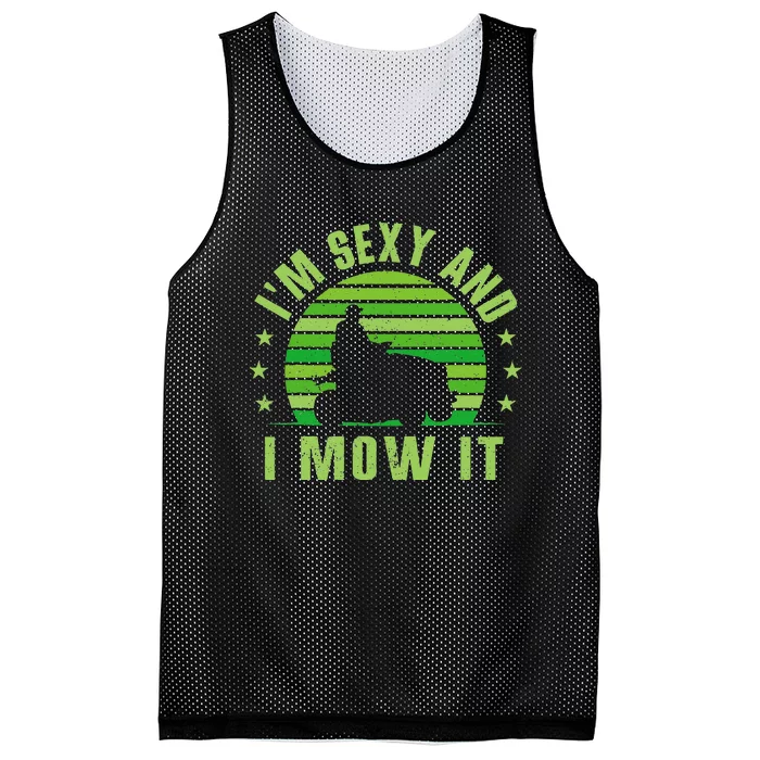 Lawn Mowing Landscaping Im Sexy And I Mow It Mesh Reversible Basketball Jersey Tank