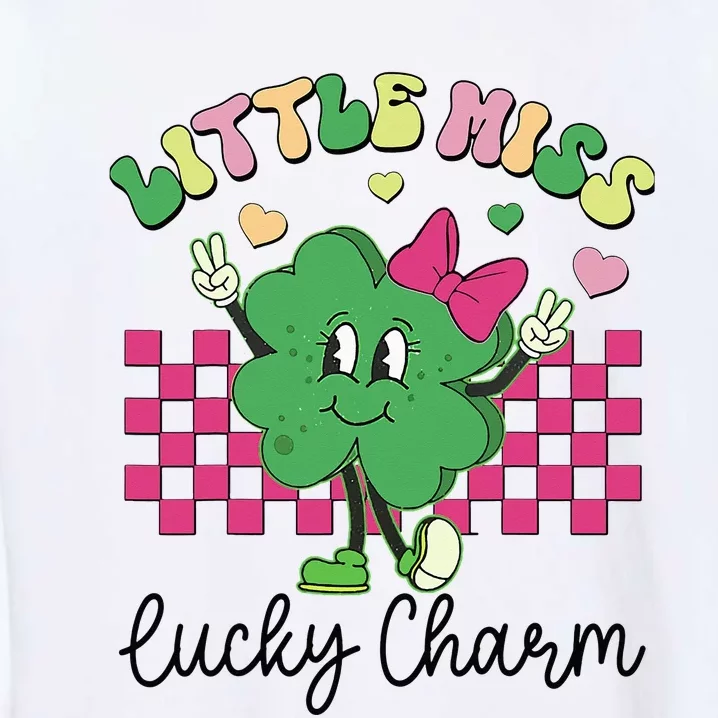 Little Miss Lucky Charm St Patrick's Day Garment-Dyed Sweatshirt