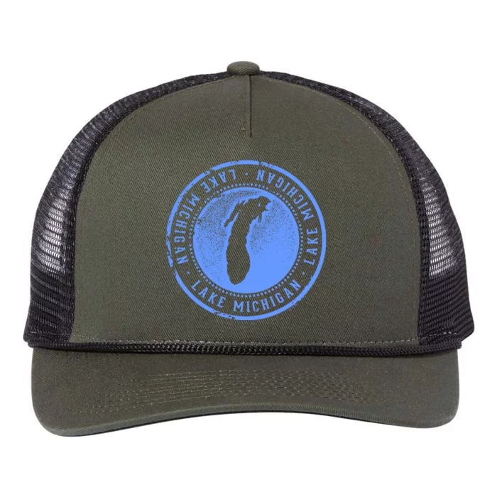 Lake Michigan Retro Rope Trucker Hat Cap