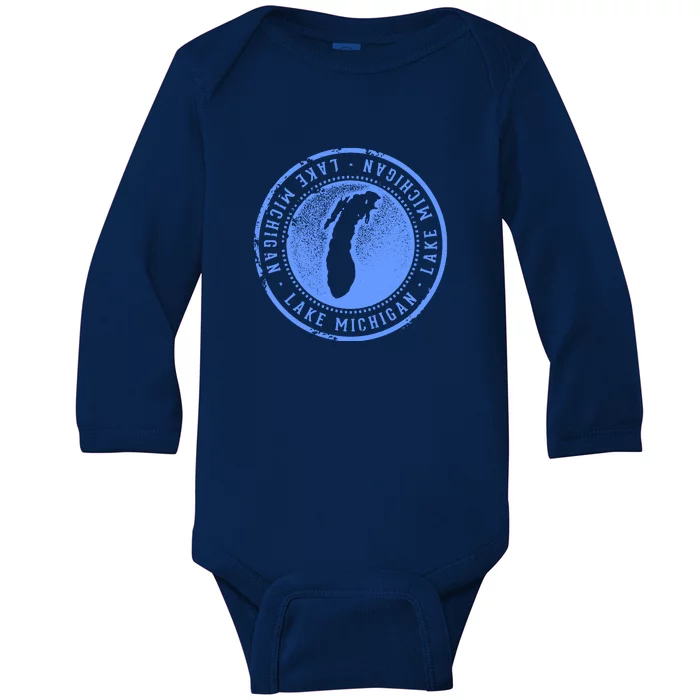 Lake Michigan Baby Long Sleeve Bodysuit