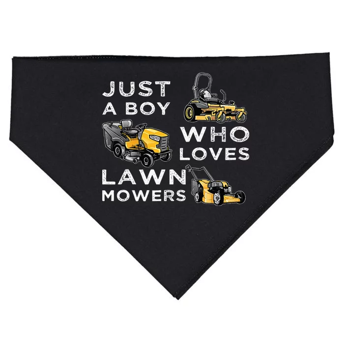 Lawn Mowing Lover For Just A Boy Who Loves Lawn Mowers USA-Made Doggie Bandana