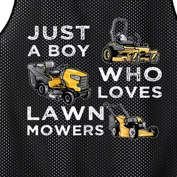 Lawn Mowing Lover For Just A Boy Who Loves Lawn Mowers Mesh Reversible Basketball Jersey Tank