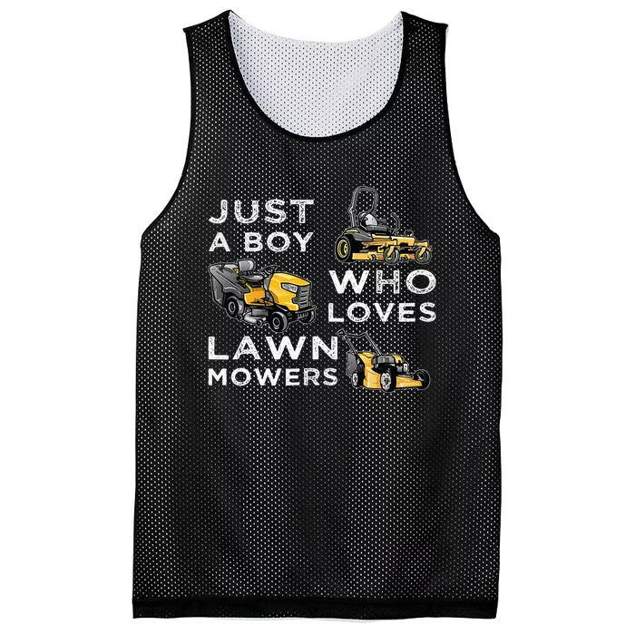 Lawn Mowing Lover For Just A Boy Who Loves Lawn Mowers Mesh Reversible Basketball Jersey Tank