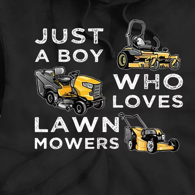 Lawn Mowing Lover For Just A Boy Who Loves Lawn Mowers Tie Dye Hoodie