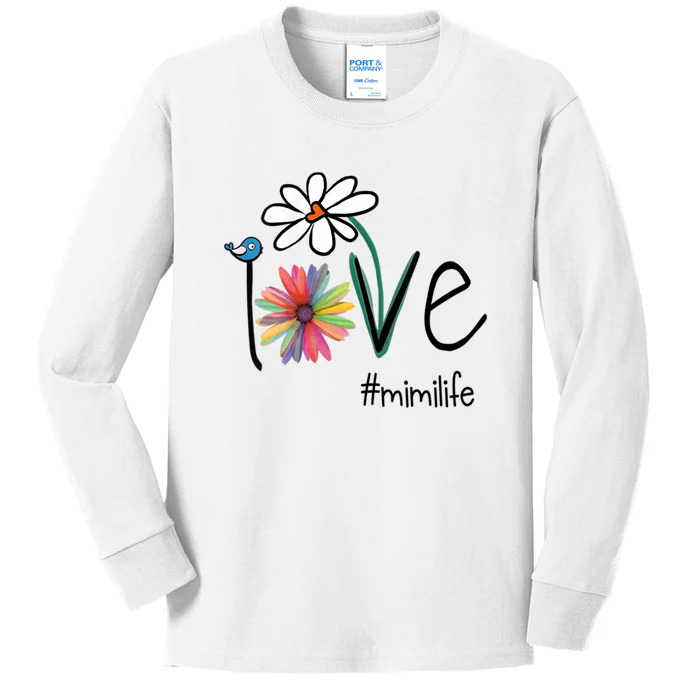 Love Mimi Life Art Flower Kids Long Sleeve Shirt