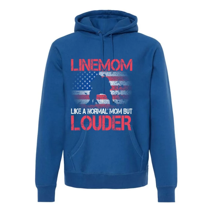 Line Mom Linemom American Football Line Funny Gift Premium Hoodie