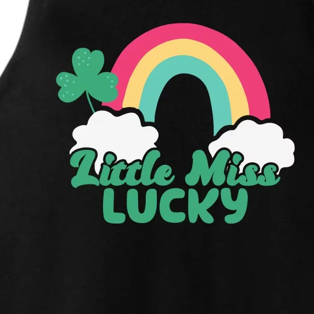 Little Miss Lucky Rainbow St Patrick's Day Ladies Tri-Blend Wicking Tank