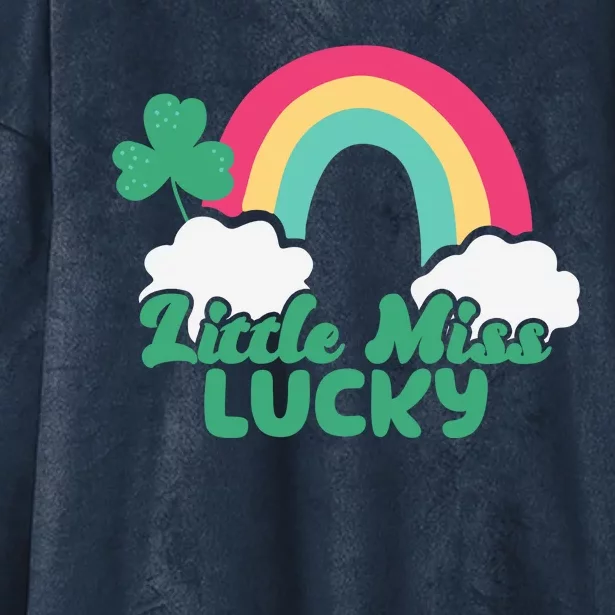 Little Miss Lucky Rainbow St Patrick's Day Hooded Wearable Blanket