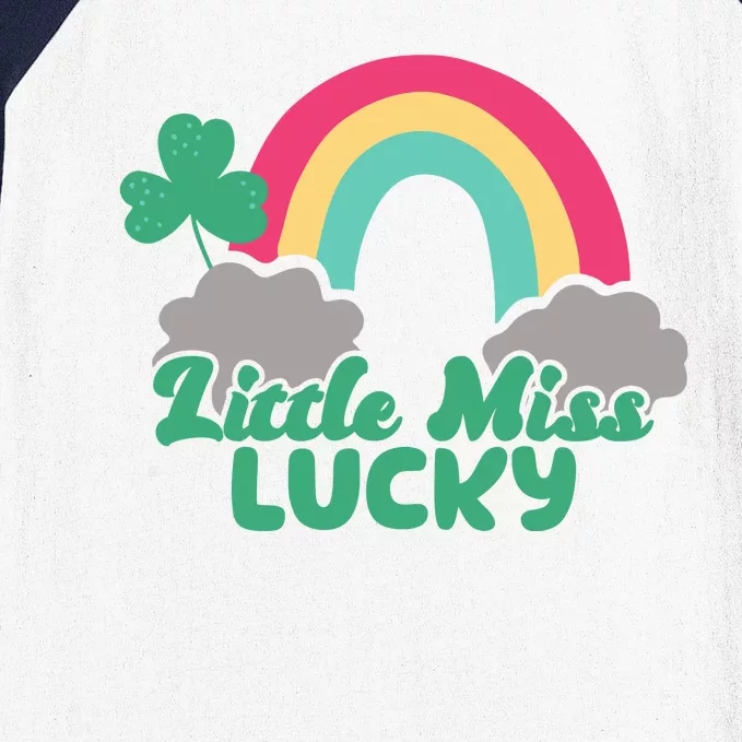 Little Miss Lucky Rainbow St Patrick's Day Baseball Sleeve Shirt