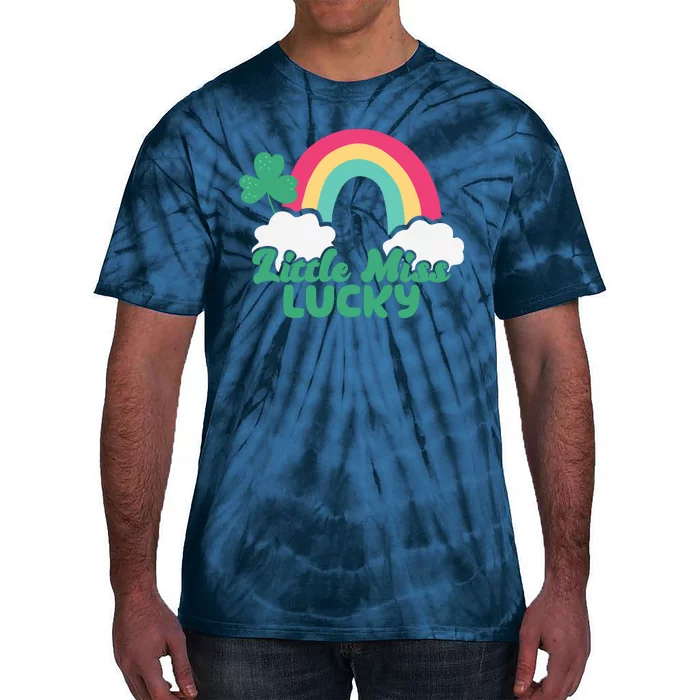 Little Miss Lucky Rainbow St Patrick's Day Tie-Dye T-Shirt