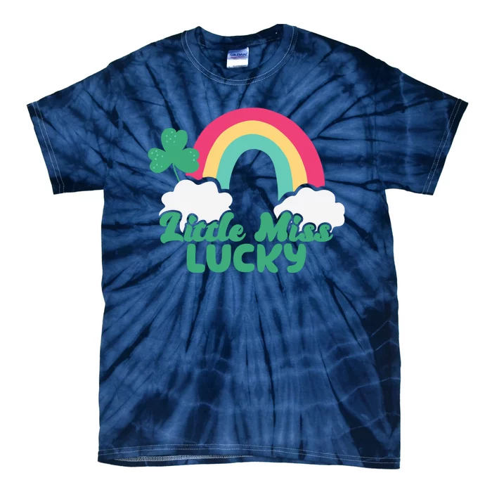 Little Miss Lucky Rainbow St Patrick's Day Tie-Dye T-Shirt