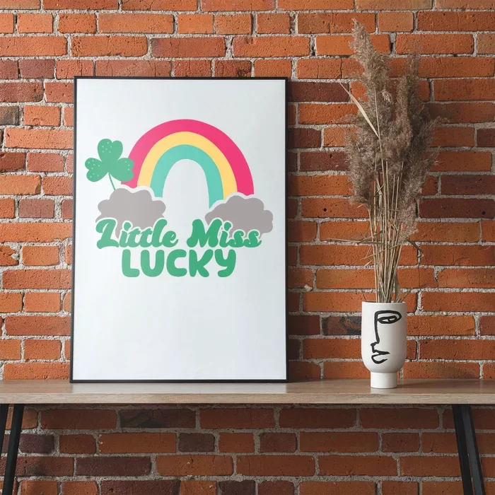 Little Miss Lucky Rainbow St Patrick's Day Poster