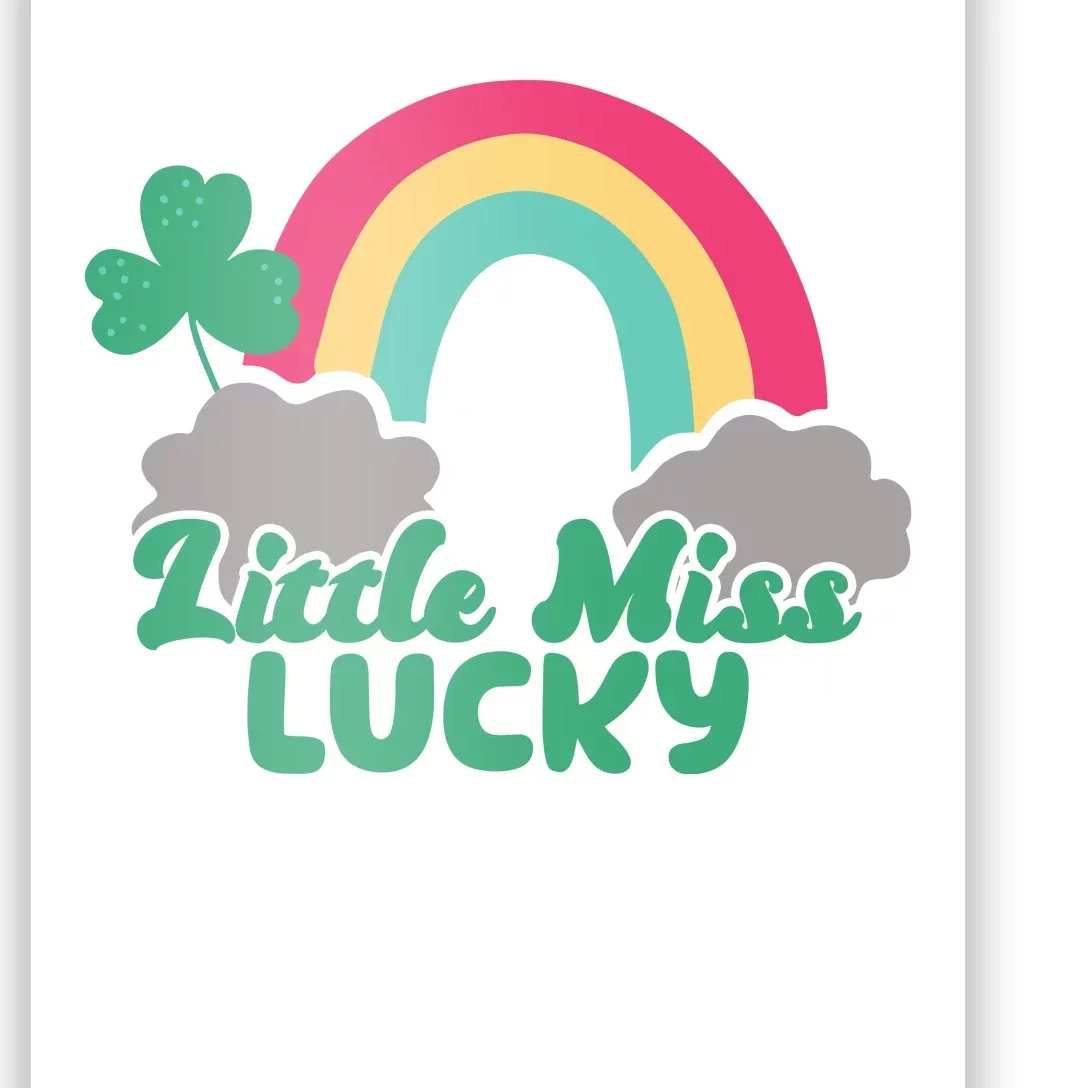 Little Miss Lucky Rainbow St Patrick's Day Poster