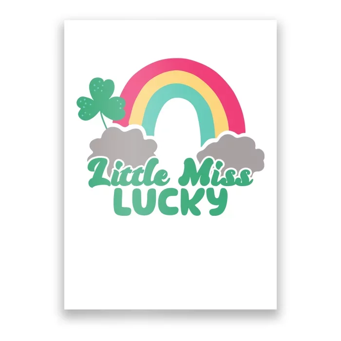 Little Miss Lucky Rainbow St Patrick's Day Poster