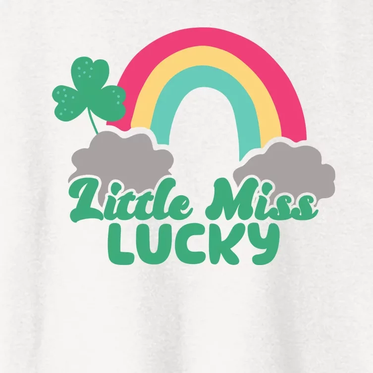 Little Miss Lucky Rainbow St Patrick's Day Women's Crop Top Tee