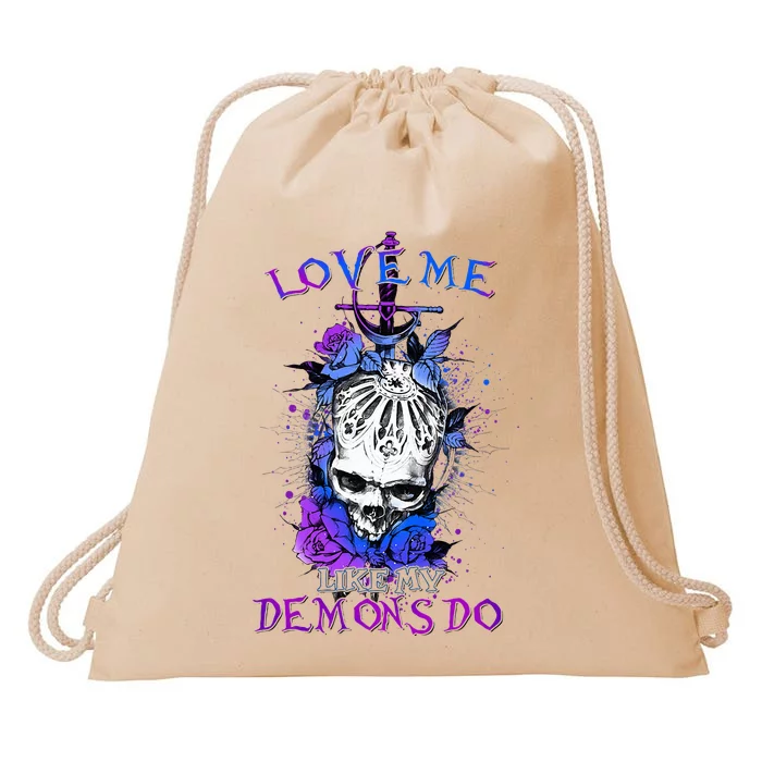 Love Me Like My Demons Do Love Occult Drawstring Bag