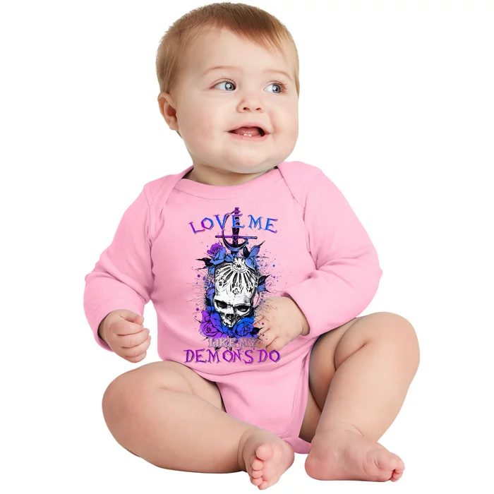 Love Me Like My Demons Do Love Occult Baby Long Sleeve Bodysuit