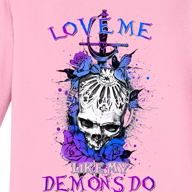 Love Me Like My Demons Do Love Occult Baby Long Sleeve Bodysuit