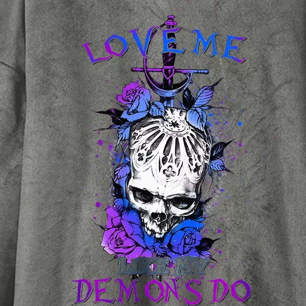 Love Me Like My Demons Do Love Occult Hooded Wearable Blanket