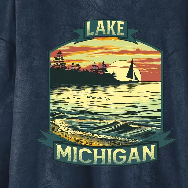 Lake Michigan Hooded Wearable Blanket