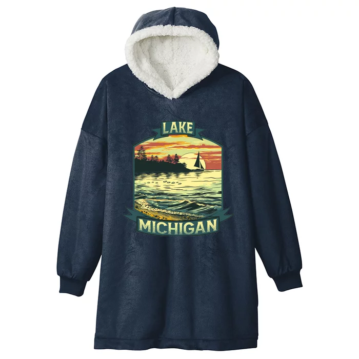 Lake Michigan Hooded Wearable Blanket