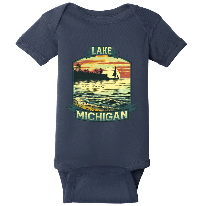 Lake Michigan Baby Bodysuit