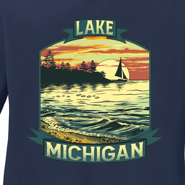 Lake Michigan Ladies Long Sleeve Shirt