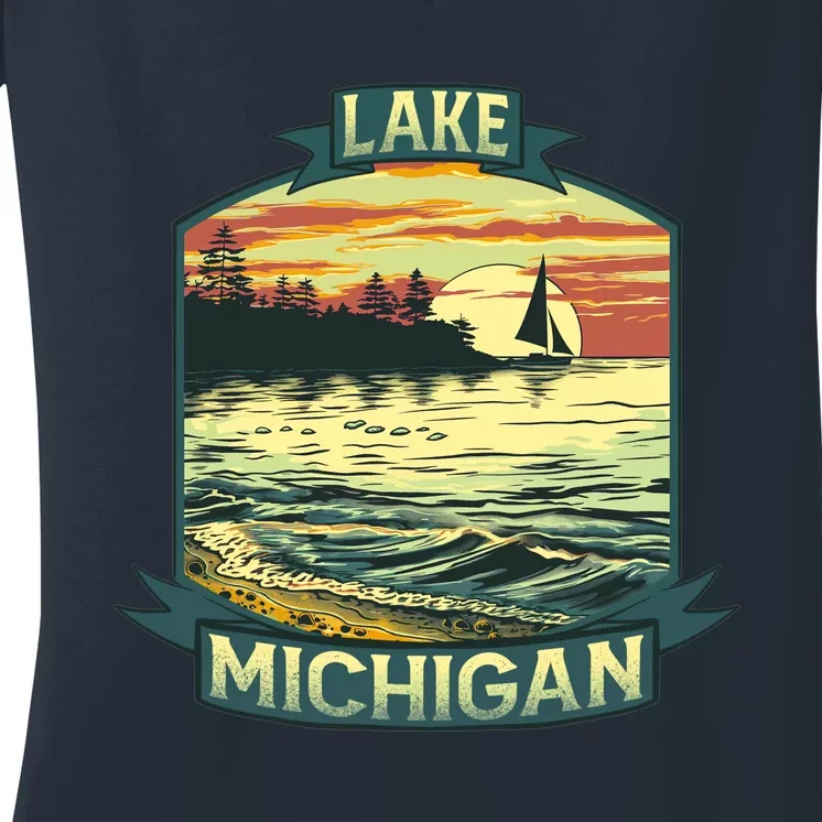 Lake Michigan Women's V-Neck T-Shirt