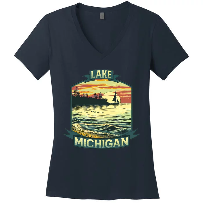 Lake Michigan Women's V-Neck T-Shirt