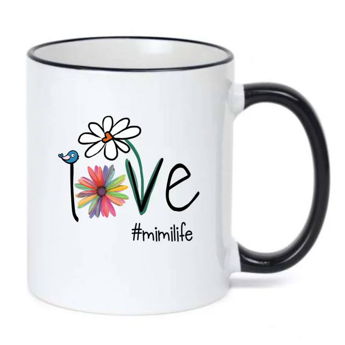 Love Mimi Life Art Flower Gift Black Color Changing Mug