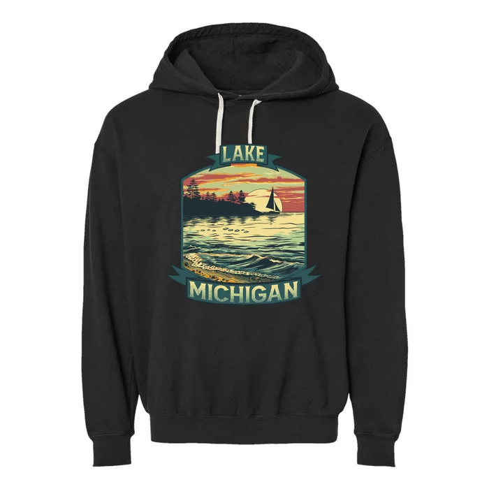 Lake Michigan Garment-Dyed Fleece Hoodie