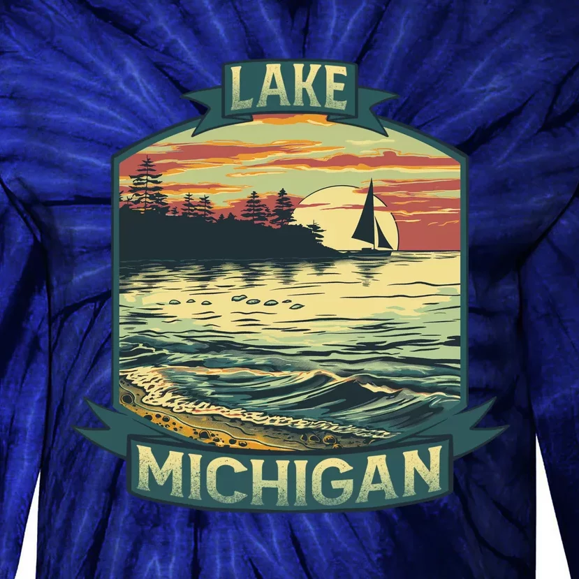 Lake Michigan Tie-Dye Long Sleeve Shirt