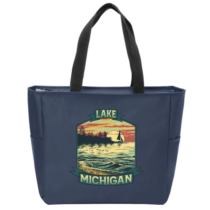 Lake Michigan Zip Tote Bag