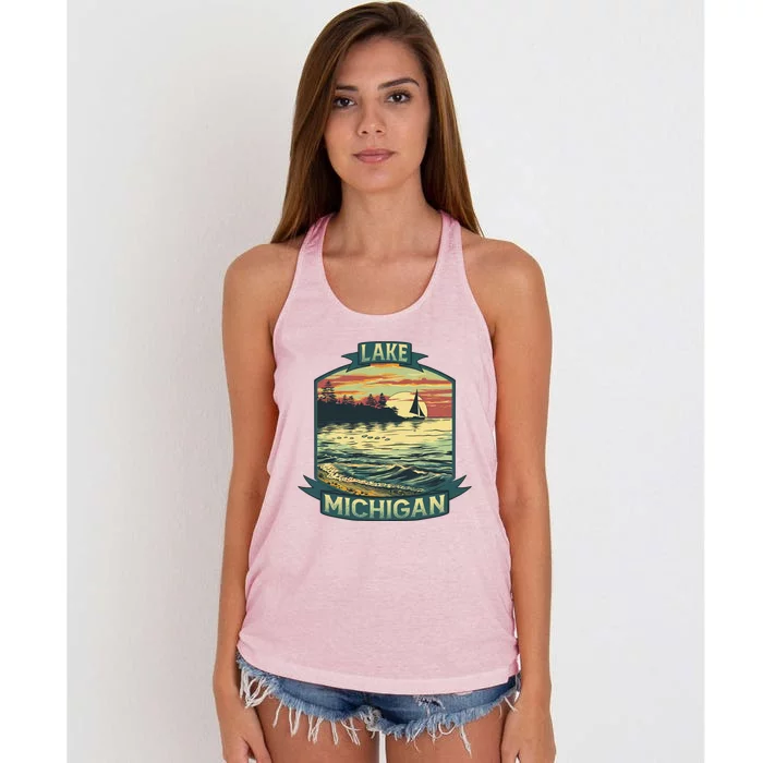 Lake Michigan Women's Knotted Racerback Tank