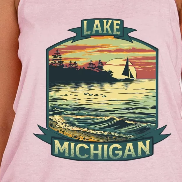 Lake Michigan Women's Knotted Racerback Tank