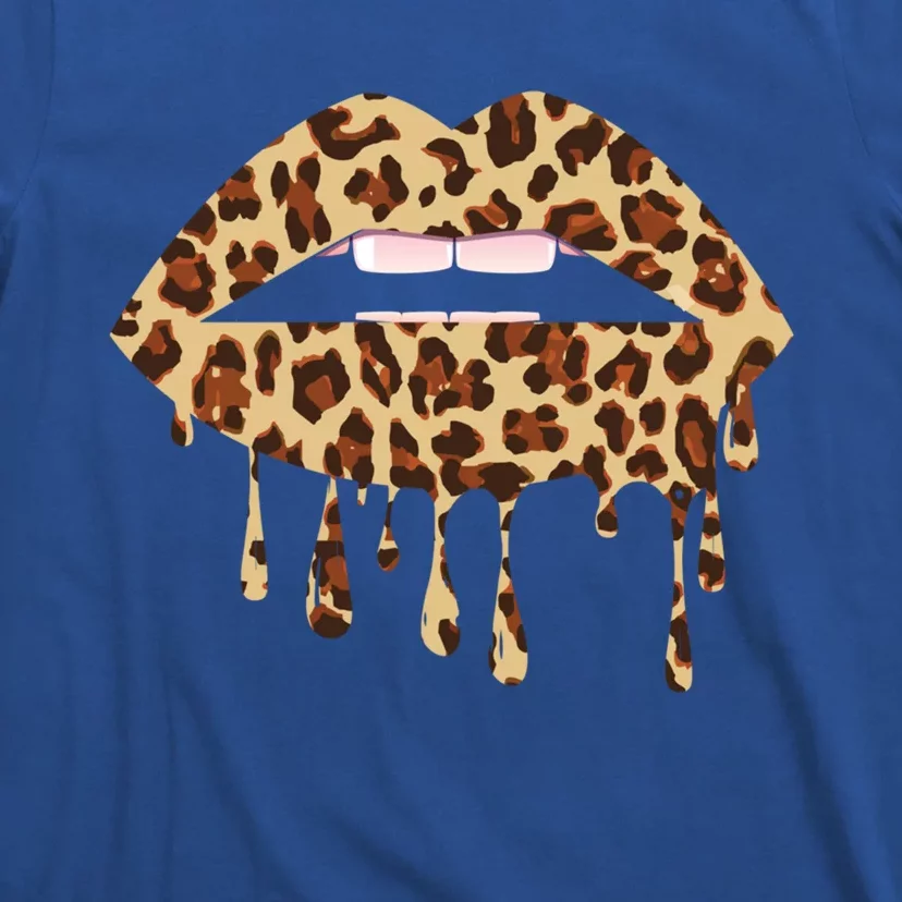 Leo Mouth Lip Bite Cool Leopard Print Me Cheetah Leo Gift T-Shirt