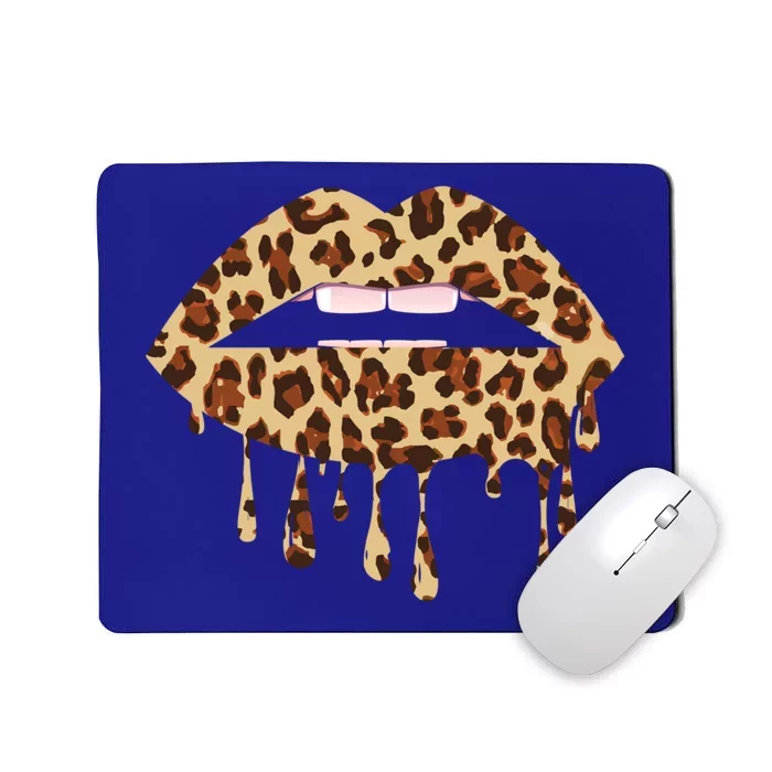 Leo Mouth Lip Bite Cool Leopard Print Me Cheetah Leo Gift Mousepad