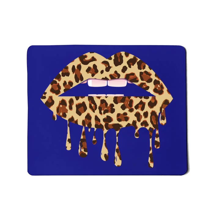 Leo Mouth Lip Bite Cool Leopard Print Me Cheetah Leo Gift Mousepad