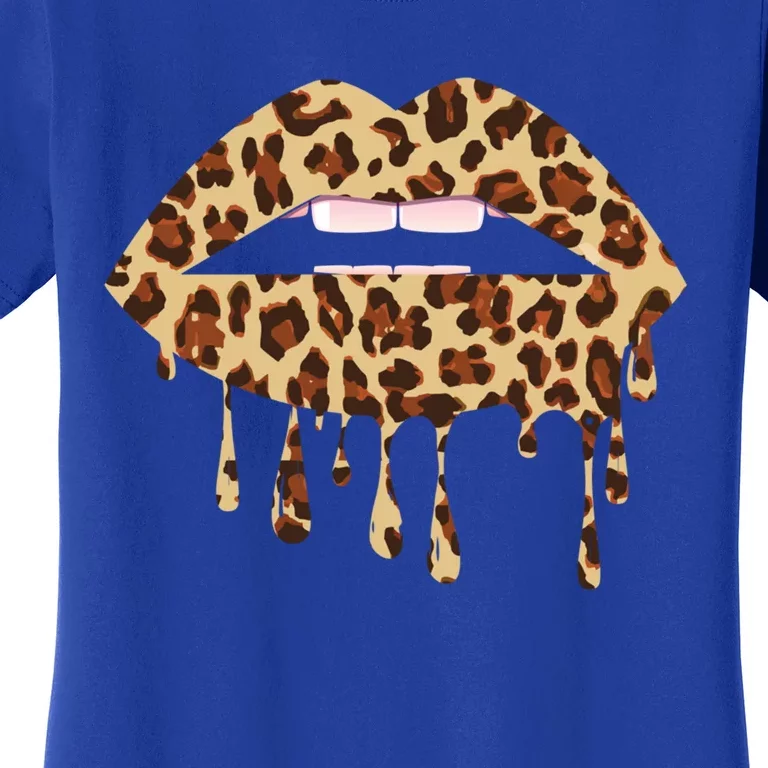 Leo Mouth Lip Bite Cool Leopard Print Me Cheetah Leo Gift Women's T-Shirt