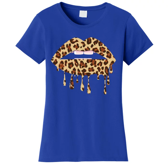 Leo Mouth Lip Bite Cool Leopard Print Me Cheetah Leo Gift Women's T-Shirt