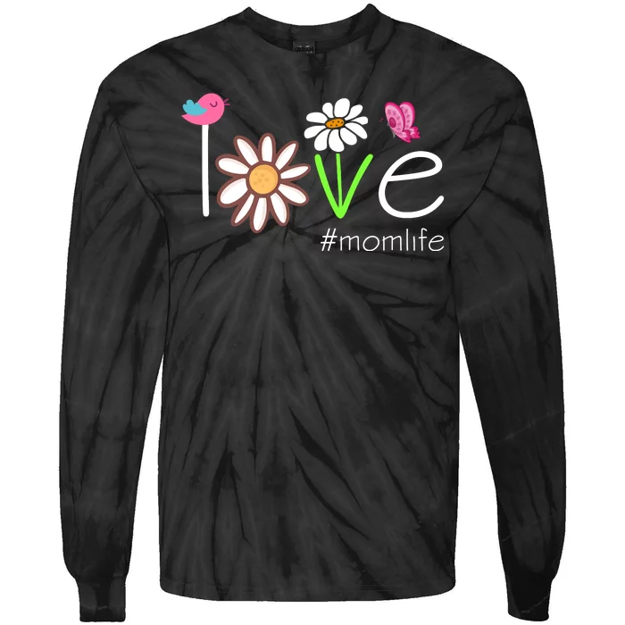 Love Mom Life Cute Matching Family Tie-Dye Long Sleeve Shirt