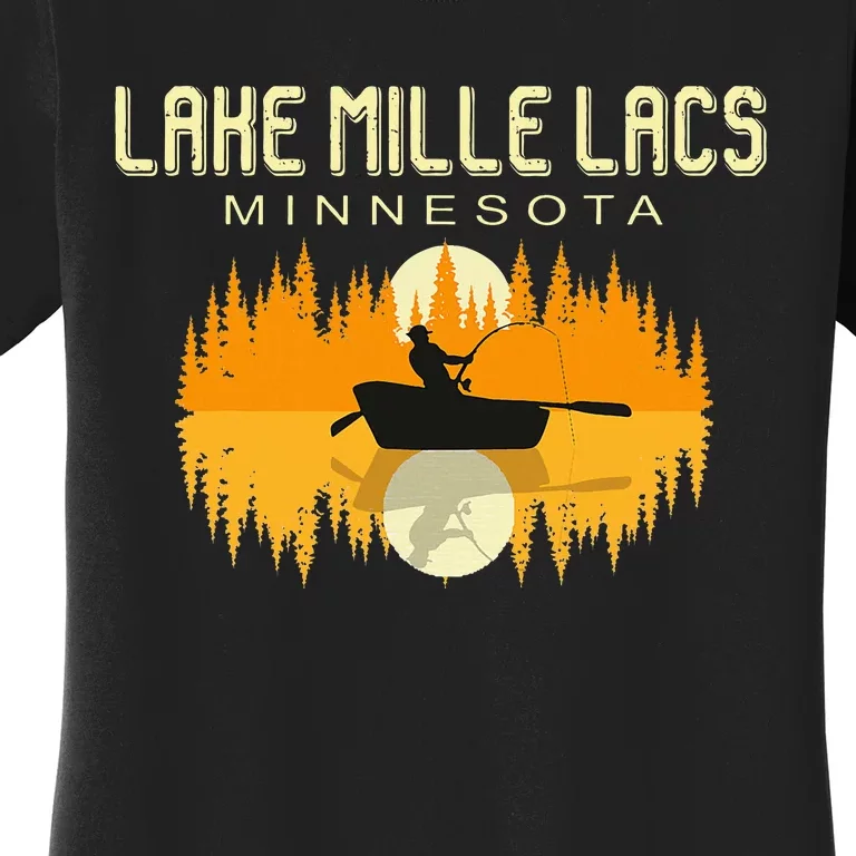 Lake Mille Lacs Minnesota Usa Fishing 80s Women's T-Shirt