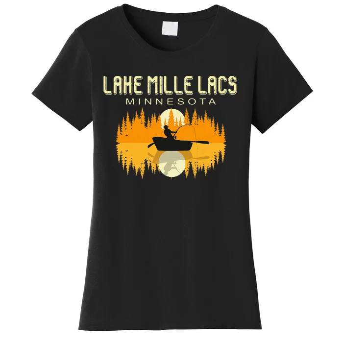 Lake Mille Lacs Minnesota Usa Fishing 80s Women's T-Shirt