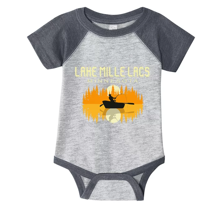 Lake Mille Lacs Minnesota Usa Fishing 80s Infant Baby Jersey Bodysuit