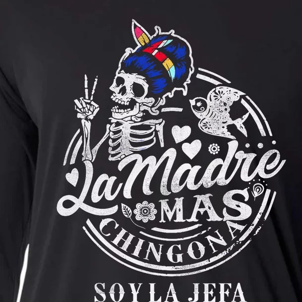 La Madre Mas Chingona Soy La Jefa Skeleton Lover Cooling Performance Long Sleeve Crew