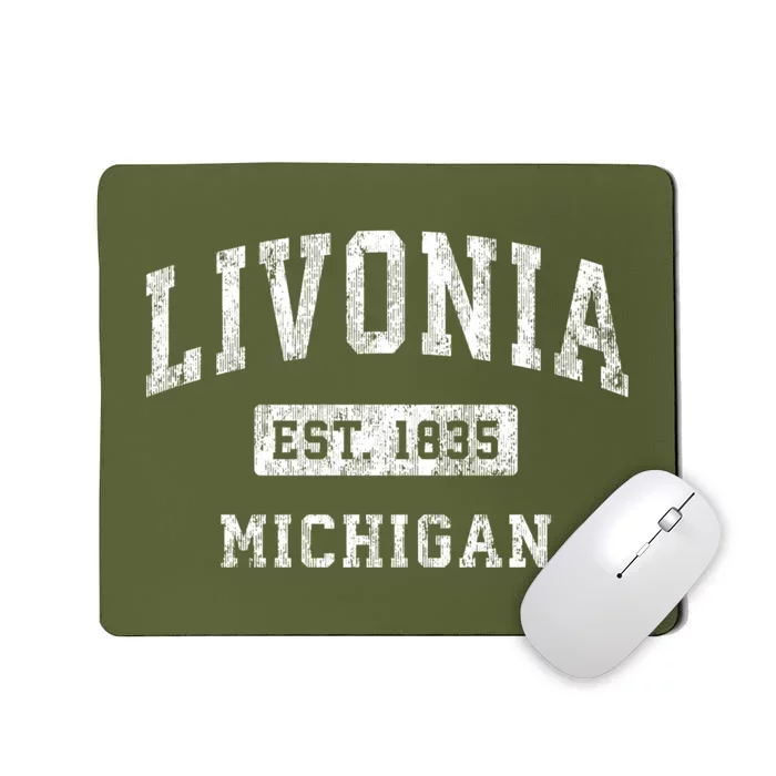 Livonia Michigan Mi Vintage Established Sports Mousepad