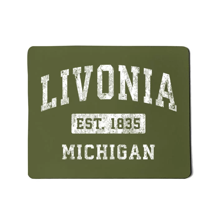 Livonia Michigan Mi Vintage Established Sports Mousepad