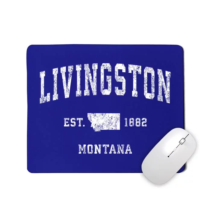 Livingston Montana Mt Vintage Athletic Sports Design Cute Gift Mousepad